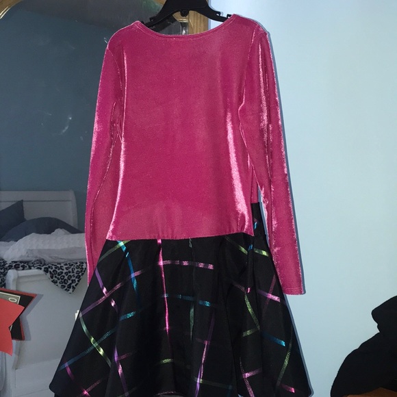 Pink & Black Velvet Dress - Picture 2 of 3